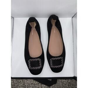 Linea Paolo Womens Black Mina Braided Medallion Ballet Flat Shoes Size 8 New